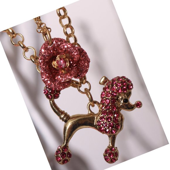 betsey johnson poodle necklace
